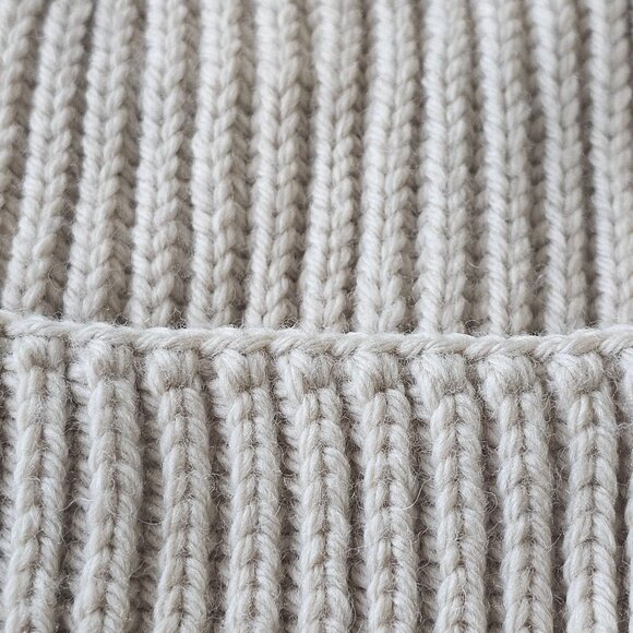 Handmade Beige Open-Front Knit Cardigan Upcycled With Floral Crochet Accents - Picture 4 of 14